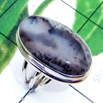 Dendritic Agate H - SDR898-Dendritic Agate 925 Exclusive Silver Wholesale Ring Dendritic Agate H - SDR898-Dendritic Agate 925 Exclusive Silver Wholesale Ring