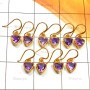 Amethyst A - SGE972-5 Pair Multi Cut Gemstone 925 Silver Gold Plated Vermeil