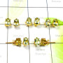 6x9mm Green Amethyst A - SGE967-5 Pair Cut 925 Sterling Silver Gold Plated Vermeil Stud