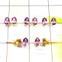 6x9mm Amethyst C - SGE967-5 Pair Cut 925 Sterling Silver Gold Plated Vermeil Stud