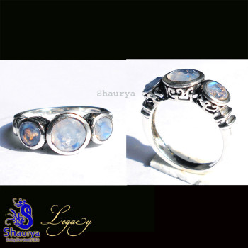 Rainbow cut G - FBJ996-925 Sterling Silver n Cut Gemstone Filigree Bali Ring