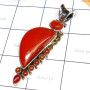Red Jasper C - STR977-Two Tone Fancy Pendant with 925 Silver n Brass