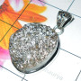 18.5 gram Silver Drusy B - XCP993-Large Silver drusy Close out Pendants with 925 sterling s
