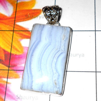 16.5 gram Blue lace Agate C - XCP990- Large chunky style close out Pendants 925 silver