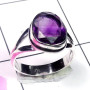 Amethyst B - PSR940-Multi Gemstone 925 Sterling Silver Wholesale Plain Ring
