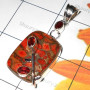 13.5 gram Red copper Turquoise D - XCP985- 925 Sterling silver Chunky style Large closeout Pendants