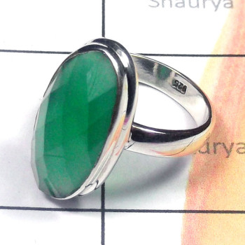 Green Onyx B - PSR938-Cut n Cab Gemstone 925 Exclusive Silver Stunning Ring
