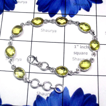8 inch Lemon I - SBB955-Multi Cut n Cab Gemstone 925 Sterling Silver Trendy Bejal