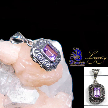 Amethyst A - FBJ987-925 Sterling Silver Cut Gemstone Oxidised Filigree Bali P Amethyst A - FBJ987-925 Sterling Silver Cut Gemstone Oxidised Filigree Bali P