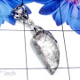 Black Rutile I - SDP879-Checker Cut Black Rutile 925 Silver Drilled Pendant