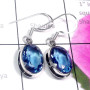 Blue Hydro Glass A - SPE977-925 Plain Silver Cut n Cab Gemstone Stunning Earring