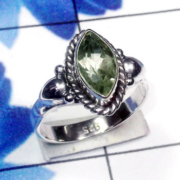 Green Amethyst O - SDR872-Exclusive 925 Silver Multi Gemstone Trendy Designer Ring