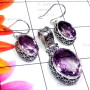 Amethyst A - NDS999-Tibet Turquoise, Amethyst, Black Onyx, Larimar 925 Silver
