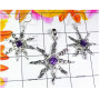 Amethyst A - NDS987-Garnet, Amethyst, Cab Carnelian, Blue Topaz 925 Silver Ea
