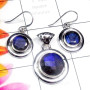 Labradorite Cut A - NDS972-925 Plain Silver Charoite, n Labradorite Earring Pendant