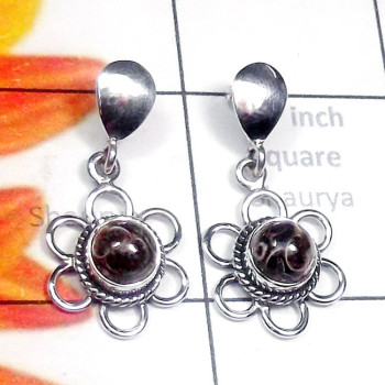 Turtella Jasper C - SSE977-Superior 925 Silver Genuine Gemstone Fancy Earring