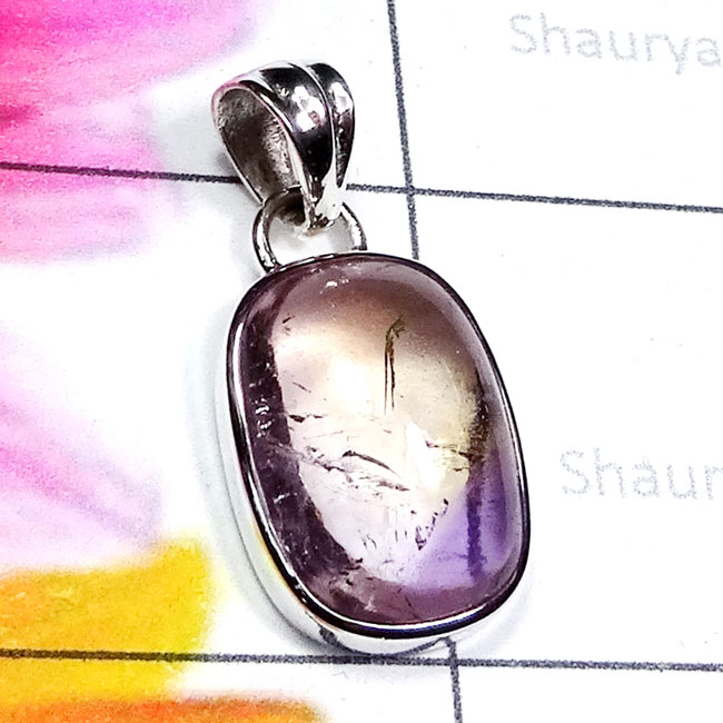 Ametrine A - ISP883-Cab Ametrine with 925 Superior Silver Stunning Pendant