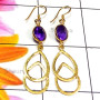 Amethyst A - SGE960-Cut Amethyst 925 Silver Gold Plated Matte Finish Lightwei