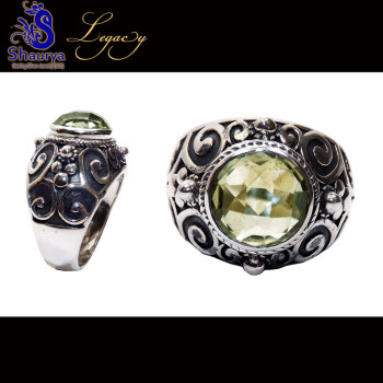 Green Amethyst K - FBJ979-Tanzanite, Labradorite, Blue Topaz, Made in 925 Silver Ox