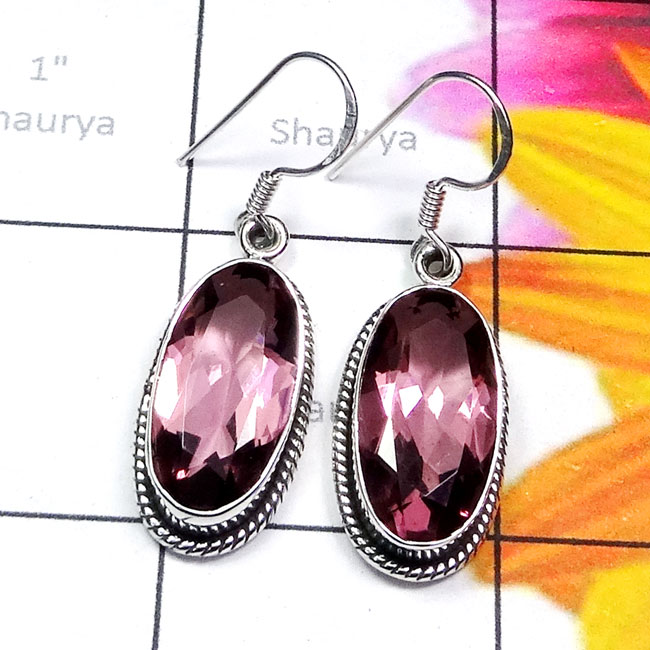 Pink Hydro E - SDE847-Cut n Cab Semiprecious Gemstone 925 Exclusive Silver Stun
