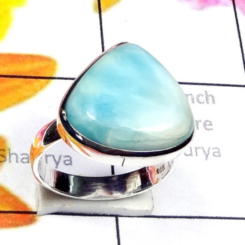 Larimar F - LDS993-Beautiful Larimar With 925 Silver Stunning Ring