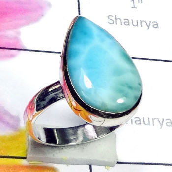 Larimar O - LDS993-Beautiful Larimar With 925 Silver Stunning Ring