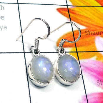 Rainbow A - SPE975-Cab Rainbow Moonstone 925 Silver Manufacturer Handmade Pl