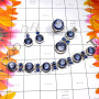4 Pcs Set Blue Mystic O - SCS990-Blue Mystic n Rainbow Mystic Cut Gemstone 925 Silver Whol