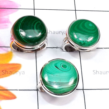 Malachite D - SVP919-Cab Malachite 3 Pcs 925 Silver Manufacturer Wholesale Rin