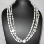 White pearl A - BDN996-Handmade beads Necklaces with 925 sterling silver