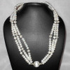 White pearl E - BDN996-Handmade beads Necklaces with 925 sterling silver