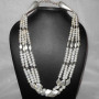 White pearl K - BDN996-Handmade beads Necklaces with 925 sterling silver
