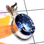Blue Mystic A - ISP856-Cut Blue Mystic Made in 925 Silver Plain Setting Trendy P
