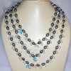 Pearl cab O - BDN991-Fabulous Pearl Beads Necklace with 925 sterling silver