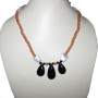 Onyx cab B - BDN990- Fabulous beads with 925 sterling silver Necklaces