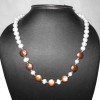 Pearl Cab B - BDN989-Beautiful white Pearl with 925 sterling silver beads Neck