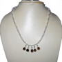 Pearl cab O - BDN989-Beautiful white Pearl with 925 sterling silver beads Neck