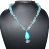 Blue Topaz A - BDN988-Semiprecious gemstone Beads with 925 sterling silver