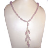 Rose quartz cab O - BDN985- Rose quartz gems with Silver Beads wholesale