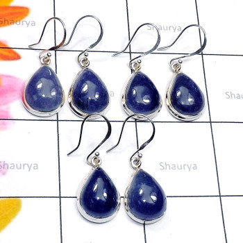 3 Pair Iolite Cab B - SVP909-Sterling 925 Silver with Iolite Cab 3 Pair Trendy Earring