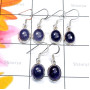 3 Pair Iolite Cab D - SVP909-Sterling 925 Silver with Iolite Cab 3 Pair Trendy Earring