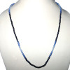 Natural Blue Sapphire cut O - BDN976- Genuine gemstone with 925 sterling silver Beads Necklace