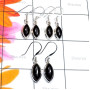 3 Pair Black Onyx B - SVP902-925 Silver Manufacturer Genuine Cab Black Onyx 3 Pair Lig