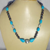 Blue Turquoise, Pearl C - BDN975- 925 Sterling silver with Beads fashion necklaces collect