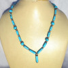 Pearl, Blue Turquoise A - BDN974-Semiprecious gemstone Beads with silver Handmade Necklace