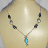 Pearl, Blue Turquoise E - BDN974-Semiprecious gemstone Beads with silver Handmade Necklace