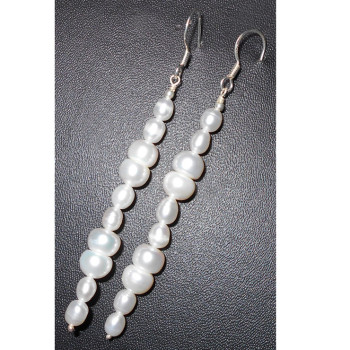 White pearl C - BDJ997- Beautiful white pearl gemstone Earrings wholesale