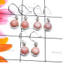 3 Pair Pink Opal D - SVP900-Semiprecious Cab Gemstone 925 Sterling Silver 3 Pair Earr