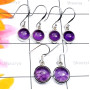 3 Pair Amethyst cab  C - SVP894-Beautiful Cab Amethyst 925 Sterling Silver 3 Pair Hook Ea