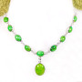 18 inch Green Turquoise I - SCN998-Genuine Cut n Cab Gemstone Made in 925 Silver 18 inch Fan